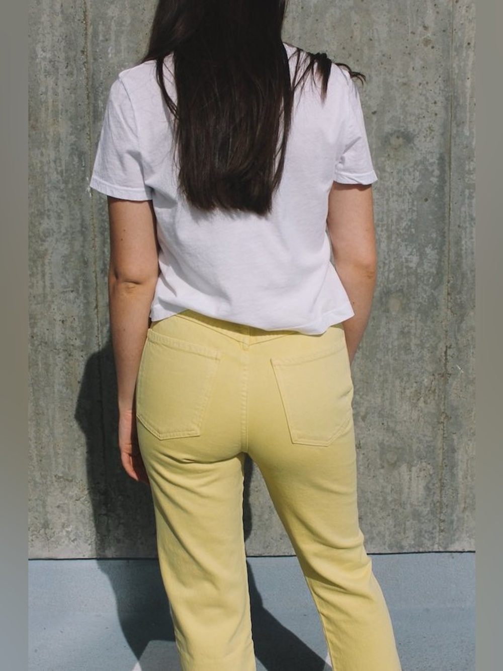 Agolde Pinch Waist High Rise Jeans Lemon Yellow Size 26 - Picture 3 of 16